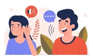 illustration of two people talking