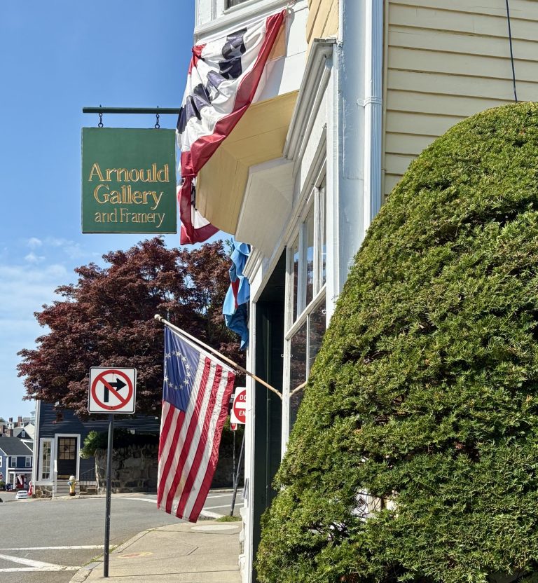 American flag on a building